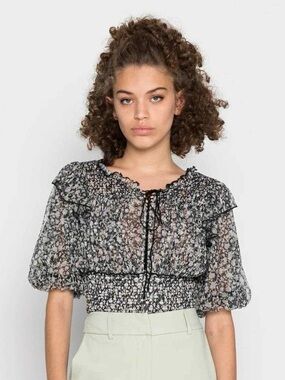 Free People | Floral Mesh Top